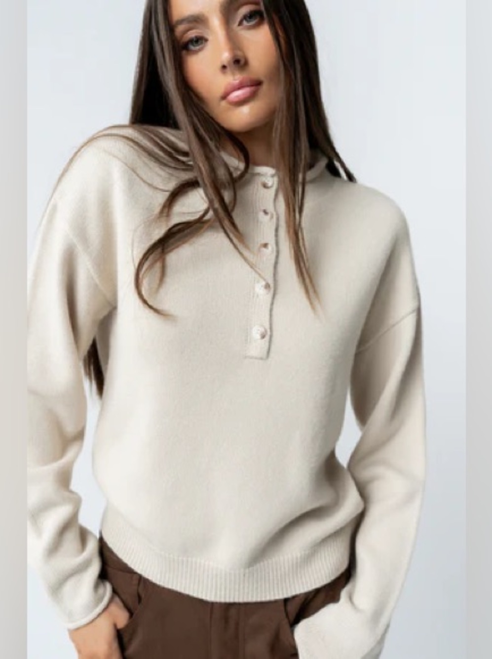 🆕 Böhme Meli Button Front Knit Sweater in Natural - S
